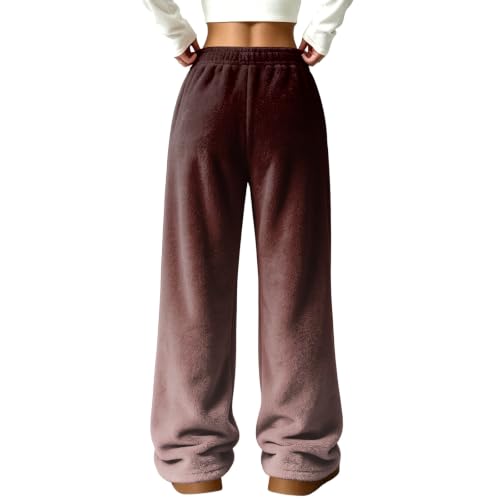 Wide Leg Pants Women Baggy Relaxed Gradient Color Flannel Baggy Work Pant - image 7