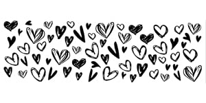 Superdant 52 Pieces Loving Hearts Wall Stickers Black Love Vinyl Wall Decals Art Stickers Valentine's Day Heart For Baby Bedroom Murals Vinyl Decals Removable Nursery Kids Room Diy Decorations #TOP1