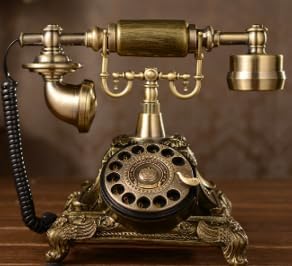 Retro Rotary Tetephone, Vintage Teléfono antiguo con cable Teléfono antiguo Vintage Rotary Dial Teléfono, oficina y hogar fijo