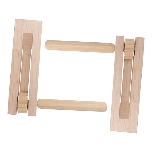 Toddmomy 4 Pcs Wooden Ratchet Noise Maker Traditional Hand Percussion Instrument for Parties Safer Design with Smooth Finish for Hearing Development and Fun Activities
