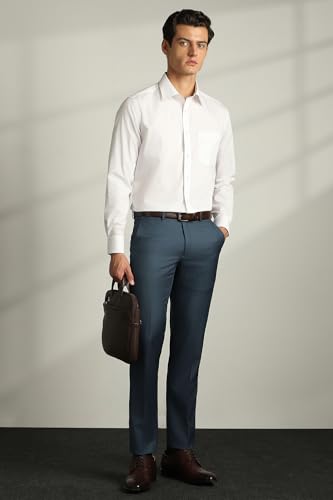 Image of Van Heusen Men's Fashion Formal Mid Rise Slim Fit Premium Formal Trousers | Superior Comfort | Auto-Flex Waist Band | Soft Touch