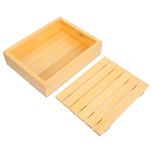Plato rectangular de madera para sushi estilo japonés 23x18.5 cm miniatura 1