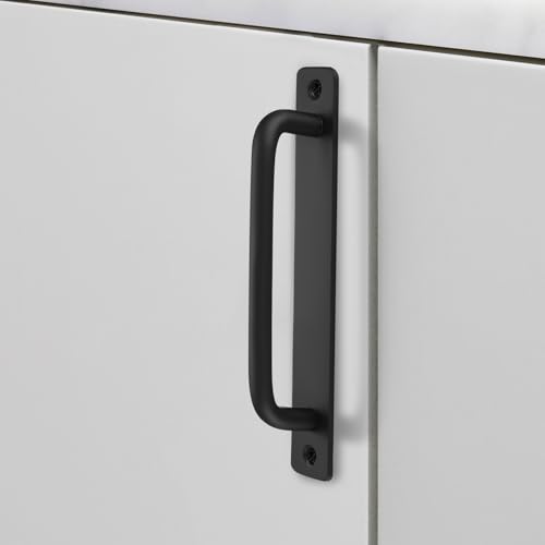 YITYDaMai 2 Stk Schiebetür Griffe, Edelstahl Türgriffe, Scheunentorgriffe, Schiebe Türgriff mit Platte, Gartentür Griffe für Schrank, Scheunentor, Schiebetüren, Schuppentür Griffe (Schwarz)