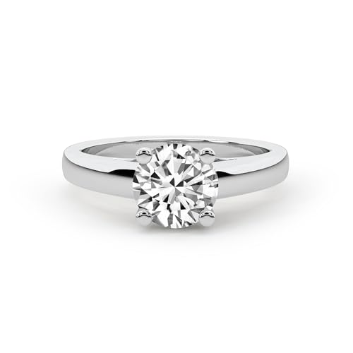 FRIENDLY DIAMONDS Lab Grown IGI Certified Diamond Engagement Ring | 1-5 Carat | 14K Or 18K in White, Yellow Or Rose Gold | Allen Flat Band Solitaire Diamond Engagement Ring | FG-VS1-VS2 Quality4