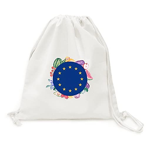Sac en tissu pliable pour fruits Sac à provisions réutilisable aux couleurs de l'Europe