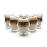 BigDean 6x 300ml doppelwandige Latte Macchiato Gläser Borosilikatglas...