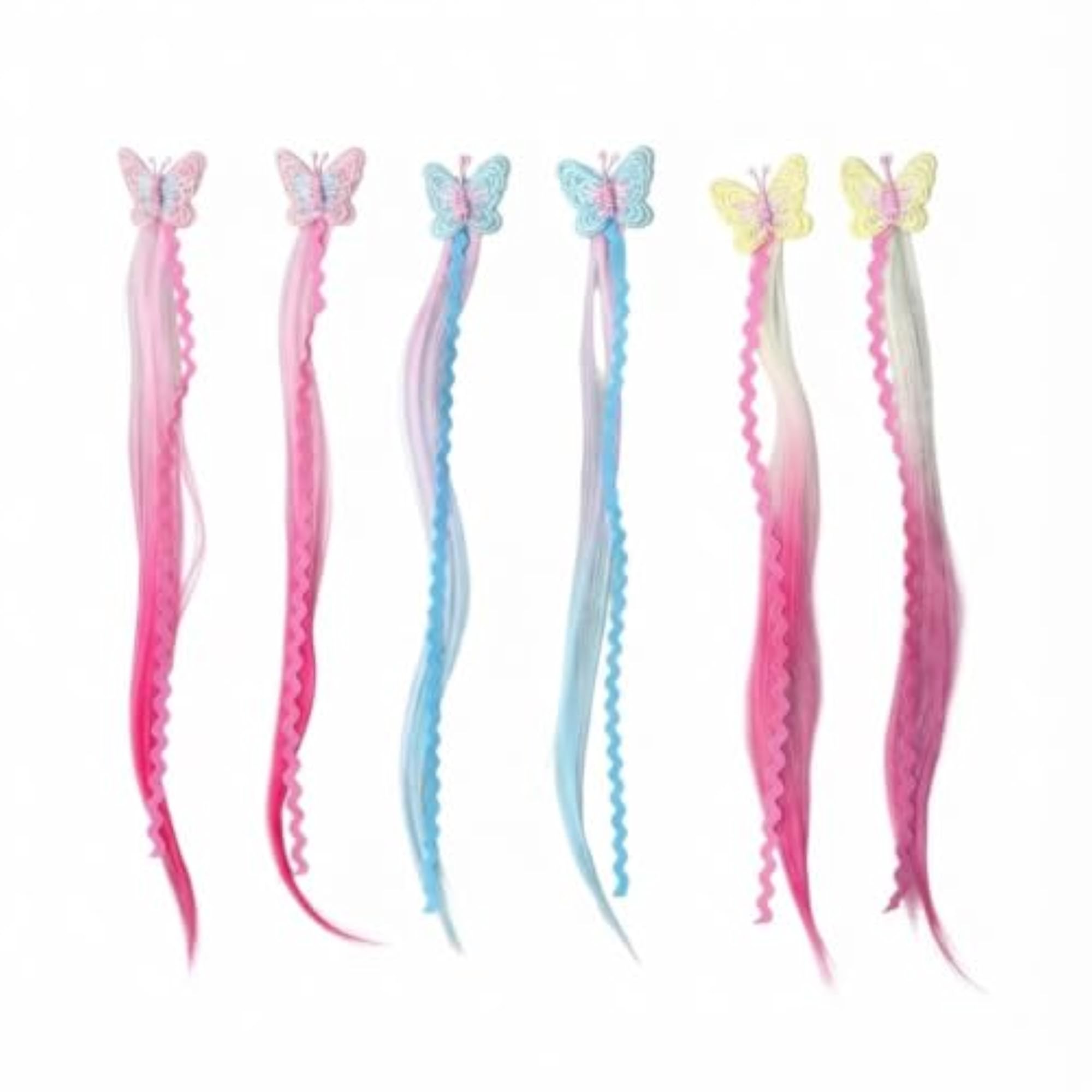 Colorful Curly Hair Extensions with Cute Unicorn Clips
