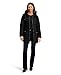 Nautica Women's Stretch Puffer Jacket with Faux Fur Lined Hood – Wind & Water-Resistant Winter Coat, Black, X-Large