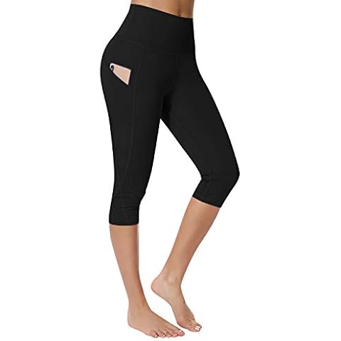 UMIPUBO High Waist Leggings Women's Seamless Yoga Leggings Running Tights Stretch Gym Workout Running Leggings Non See Through Yoga Pants 7/8 Length Sports Trousers with Pockets Black Cover