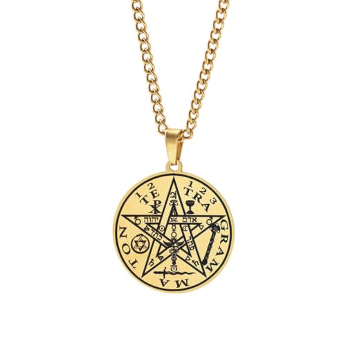 Cadeaux Dropship Collier Pentagramme rond homme pendentif punk anniversaire idée originale