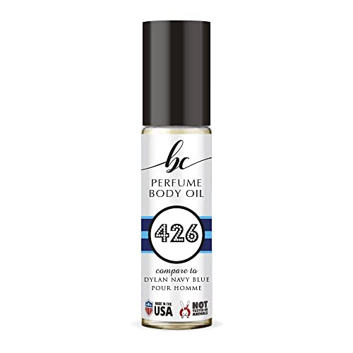 BIOCURA BC Perfume 426 Inspired by Dylan Navy Blue Pour Homme For Men Replica Fragrance Body Oil Dupes Alcohol-Free Sample Travel Size Concentrated Long Lasting Roll-On 0.3 Fl Oz/10ml