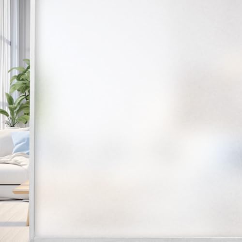 URAQT Ventana Vinilos Translúcido Privacidad, 44.5×200 CM Ventanas Autoadhesivo Estático, Vinilos para Ventana con Anti-UV para Puertas y Ventanas de Vidrio en Baños, Cocinas y Oficinas