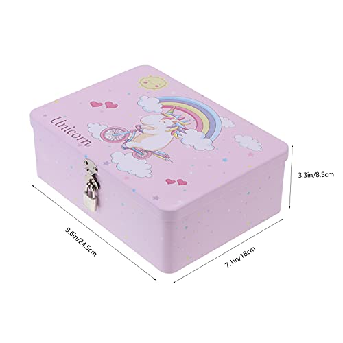 Cabilock Caja de Almacenamiento de Hojalata con Candado Lata de Estaño de Estilo Retro Chocolate Caramelo Té Café… - Imagen 8