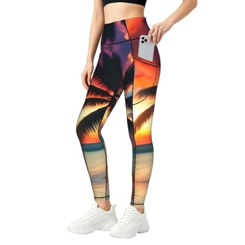 Pantalones elásticos con bolsillos laterales de mujer para fitness y running