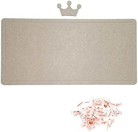 Foldable Large Felt Bulletin Board - 36'' x 18'', Decorative Picture Framed Display Board with 35 Rose Pins for School, Home, Kitchen & Office Walls