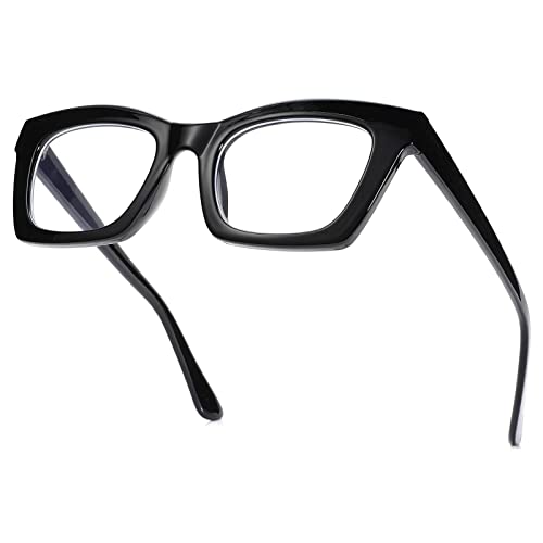 Scvgver Retro Cateye Glasses Classic Non-Prescription Clear Lenses Eyewear For Women Men (Black Frame/Clear Lens) #TOP24