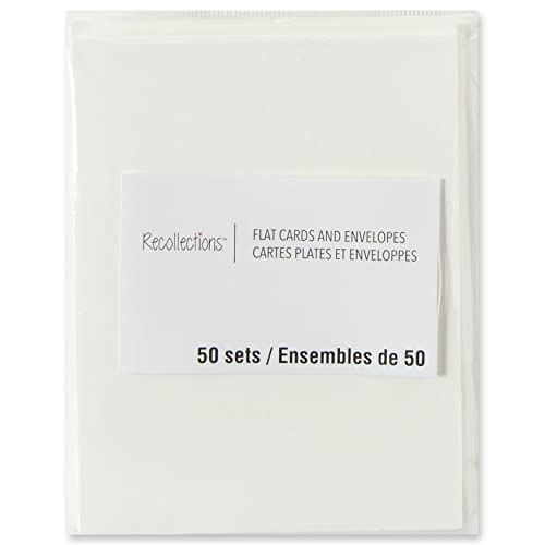 6 Packs: 50 ct. (300 total) 5”; x 7”; Ivory Flat Cards & Envelopes by Recollections™