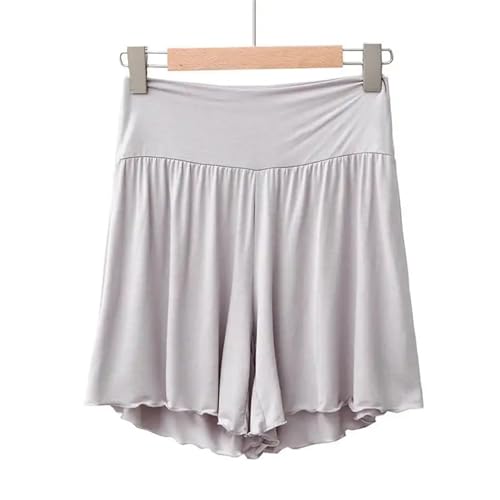 Women Loose Cropped Trousers Modal Thin Shorts Solid Color Wide Leg Large Size Home Pants4