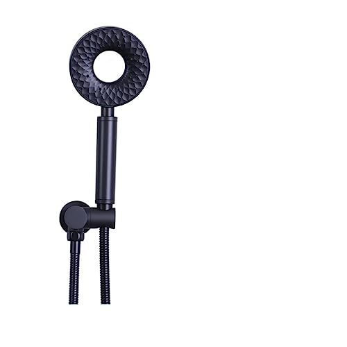 Douchette à main haute pression blanche et noire avec flexible 1,5m et support ABS C BK