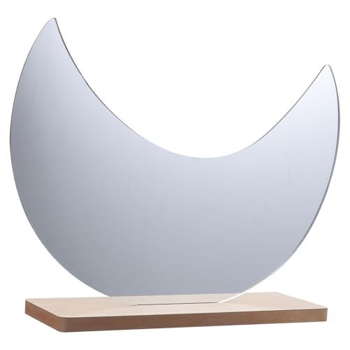 HAPINARY Espejo De Tocador De Forma De Luna Espejo De Mesa para Dormitorio De Escritorio para Maquillaje