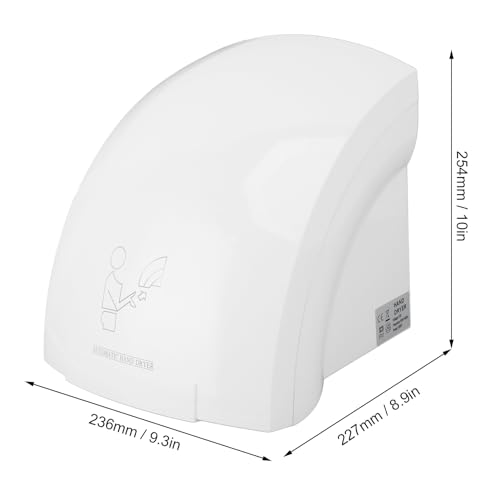 GOWENIC 1200W Hand Dryers, Automatic High Speed Hand Dryer with Strong Airflow, 10S Warm Air Hand Dryer for Bathroom Mall Hotel (US Plug 110V)