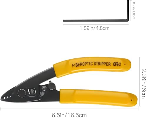 Image of Fiber Optic Stripper, 3 Port Hole Fiber Optic Stripping Tool with 6 inch handle - Hex Key Pigtail Pliers /Cutter /Clamp Tool /Comfort Grip For Home /Factory /Office
