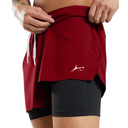 Image of PROSHARX 2 in 1 Active Dual Shorts with Inner Tights Layer | Men's Double Layer Short for Running, Gym & Sports