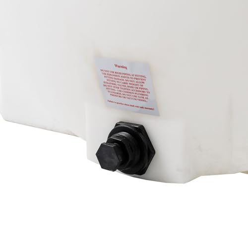 Image of RTS Plastics 150 Gallon Water Tank Horizontal Leg Tank - 12 inch Vented Manway, 1 inch Poly Bulkhead, Seamless Heavy-Duty Liquid Storage Tank for Water, Fertilizers & Chemicals