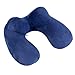 Generic Cuscino da Viaggio A Forma di U per Aeroplano Cuscino da Viaggio Gonfiabile Accessori da Viaggio Cuscini Comodi per Dormire (Color : Navyblue)