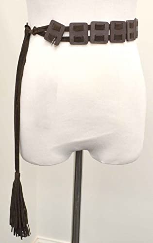 Save On Product Designer Inc Womens Faux-Leather Waist Belt Dark brown Suede Tie Tassels Belt Size Small-Medium 32" (60's theme)2