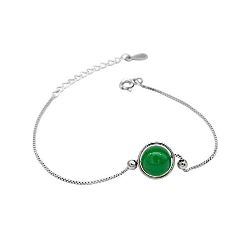 Bracelet 925 pour femme agate verte look élégant au quotidien