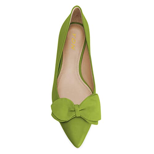 YDN Women Fashion Dress Flats Bows Low Heels Pumps Pointed Toe Slip On Comfort Party Shoes 4-15 US4