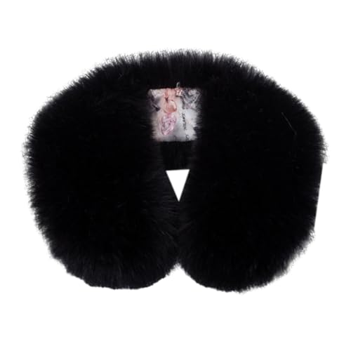 Talent Star Detachable Faux Fur Collar Wrap, Soft Fluffy Solid Color Fake Collar Winter Neck Warmer Scarf