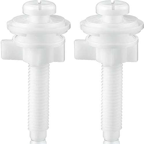 Jetec 2 Pack Toilet Seat Screws Kit, Plastic Bolts Nuts & Washers