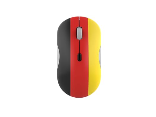 Image of Lenovo 350 Bluetooth Silent Mouse (Fan Edition), Wireless Ergonomic Ambidextrous Design, Bluetooth 5.3, Adjustable DPI up to 2400, 36 Month Battery Life, Recycled Materials, German Flag