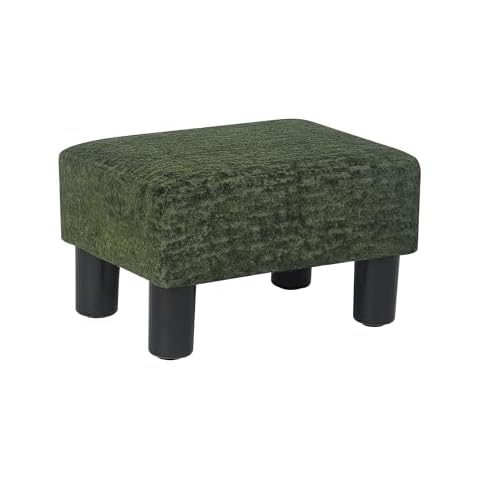 Adeco 15" Olive Green Flannel Footstool Cover