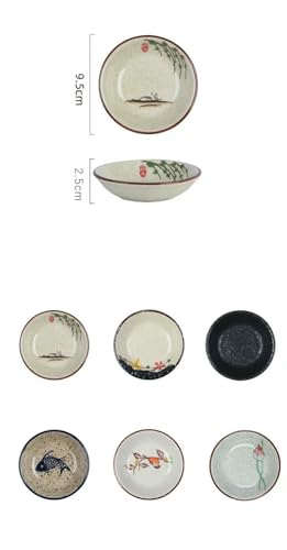 YLCYDLYU Teller Set 5-Teiliges Keramikgewürz Runder Kleiner Teller Dipping Untertasse Küchengeschirr-6-A