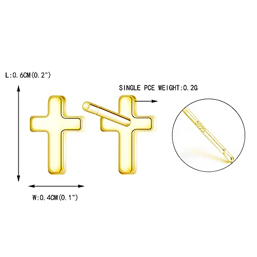 Ever Faith 925 Sterling Silver Classic Cross Stud Earrings 14K Gold Minimalist Tiny Cross Earring Jewelry For Women #TOP4