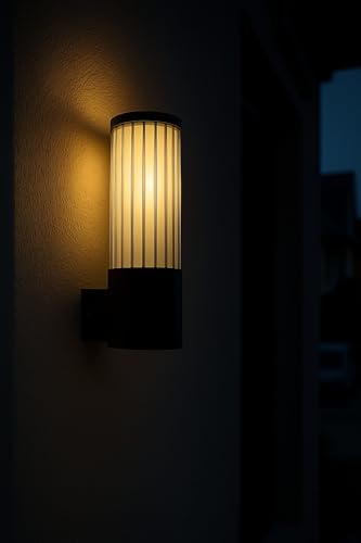 Image of FILLISKA LED Wall Light, 10 Watt, Indoor /Outdoor, Warm White, IP-65 Rated (MattBlack Cylindrical-699B)