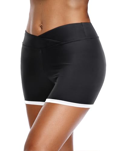 Image of Yonique Womens Swim Shorts Bathing Suits Bottoms Swimsuit Bottoms(Available in Plus)