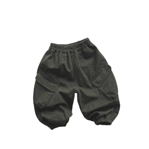 Dninmim Kids Loose Fit Cargo Pants Boys Solid Casual Wide-Leg Trousers