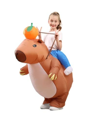 Disfraz inflable de carpincho para niños, marrón miniatura 1
