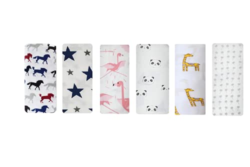 Image of swaddle blanket muslin 100% Pure Cotton Muslin Baby Swaddle Blanket, Swaddle for Newborn Baby Super Soft Cotton Receiving Wrapper Cloth, Stroller Cover-Pack of 6 with Size 120X100 CM - Finding Memoo