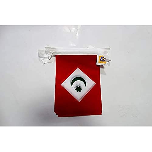 Image of AZ FLAG Rif in Marocco 6 meters BUNTING Flag 20 flags 9'' x 6'' - Riff STRING flags 15 x 21 cm