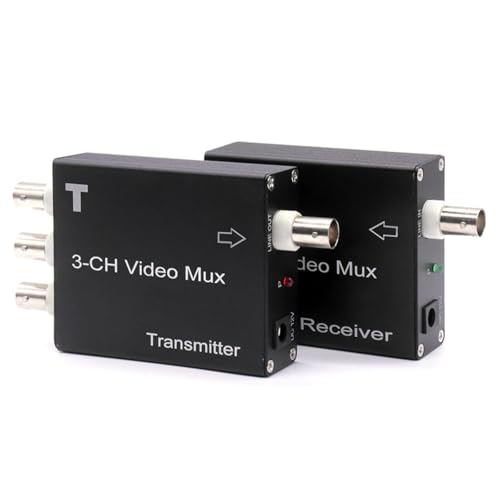 ZEZEFUFU 3 Channel Analog Video Multiplexer, Video to Coaxial Cable Multiplexer Converters 300m