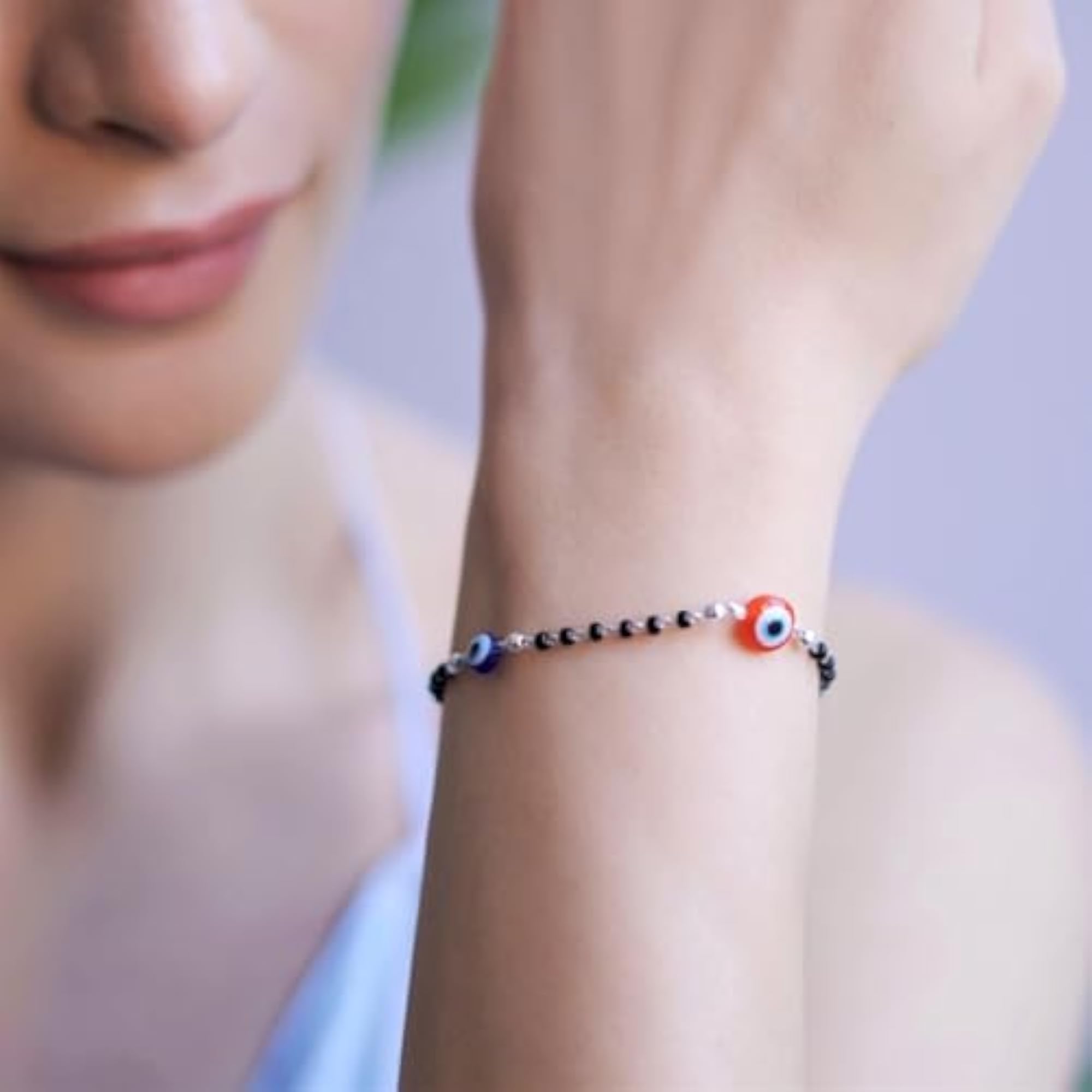 925 Silver Evil Eye Adjustable Bracelet