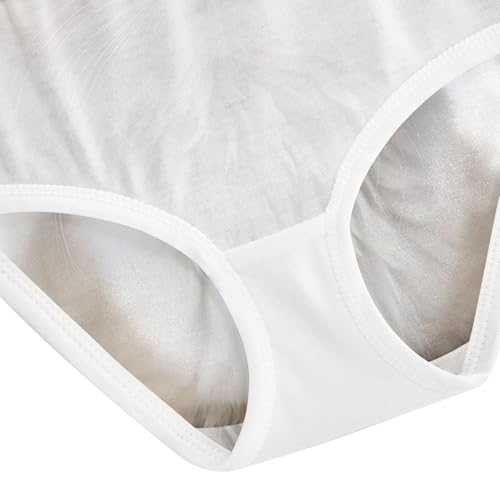 Girls Briefs, Pet Print Cat White Toddler Girl Briefs, Girls Cotton Underwear, 2T–8 Years4