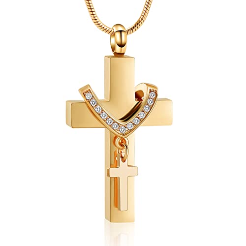 Cremation Jewelry for Ashes Pendant - Cross Urn Necklace with ...