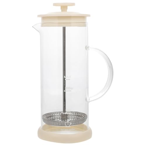 TOYANDONA Mousseur à Lait en Plastique, Verre et Acier Inoxydable Manuel Léger 450ml Facile à Laver, pour Usage Domestique et Pique-