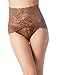 iB-iP Women's Sexy Lace Knickers See Through Underwear High Waist Hipster Panties, Size: 10, Brown